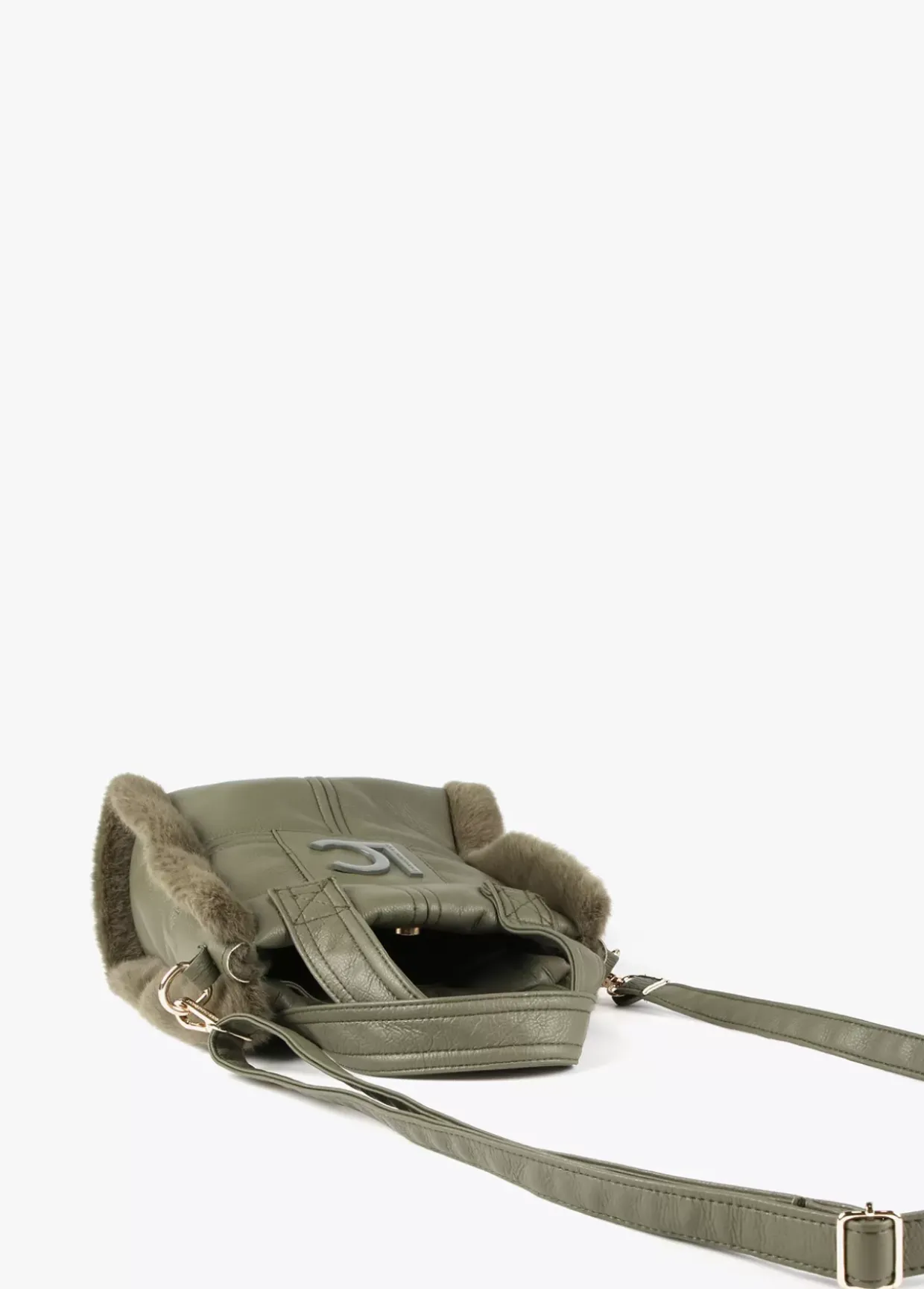 Bandolera efecto piel y pelo