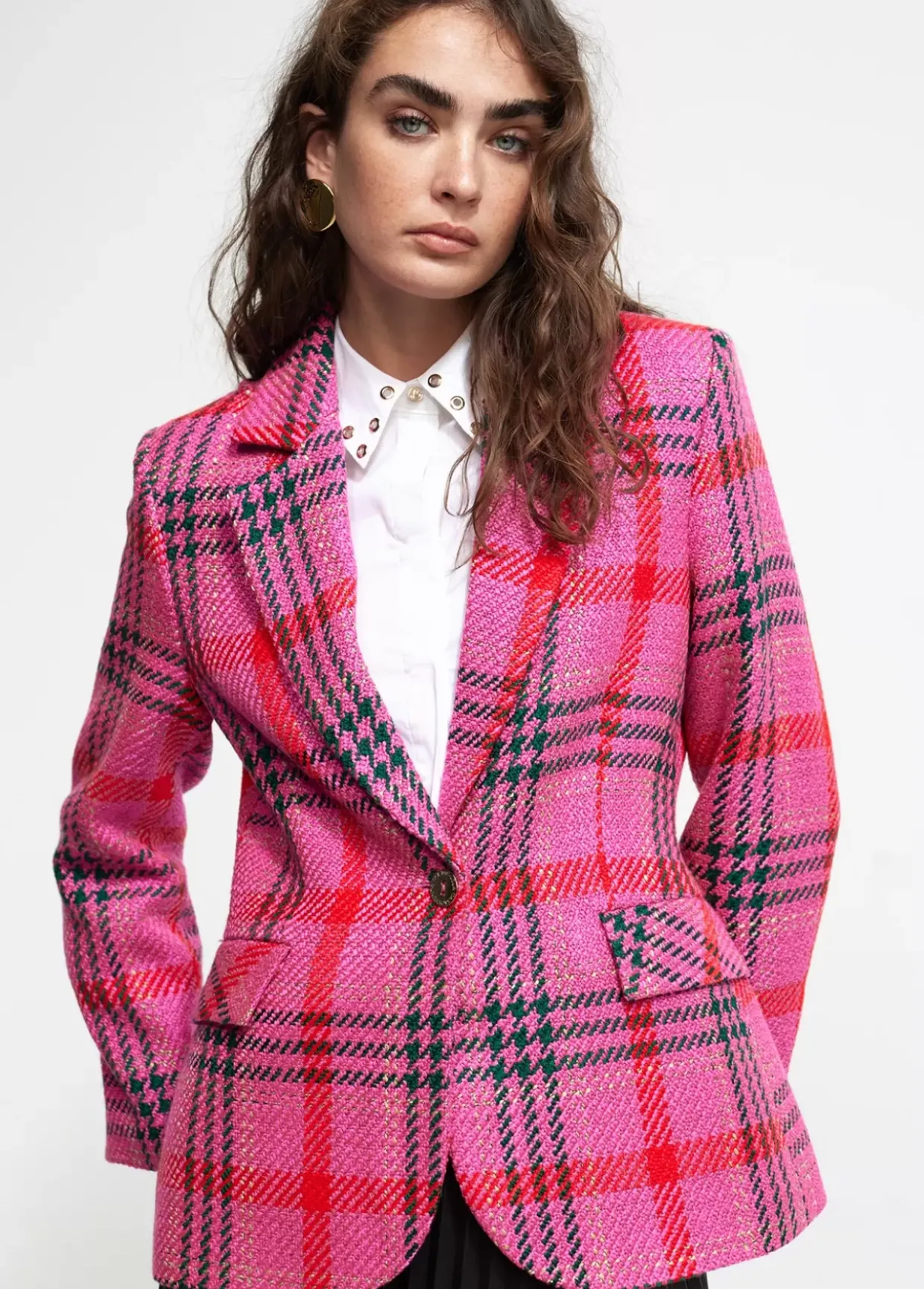 Blazer cuadros tweed