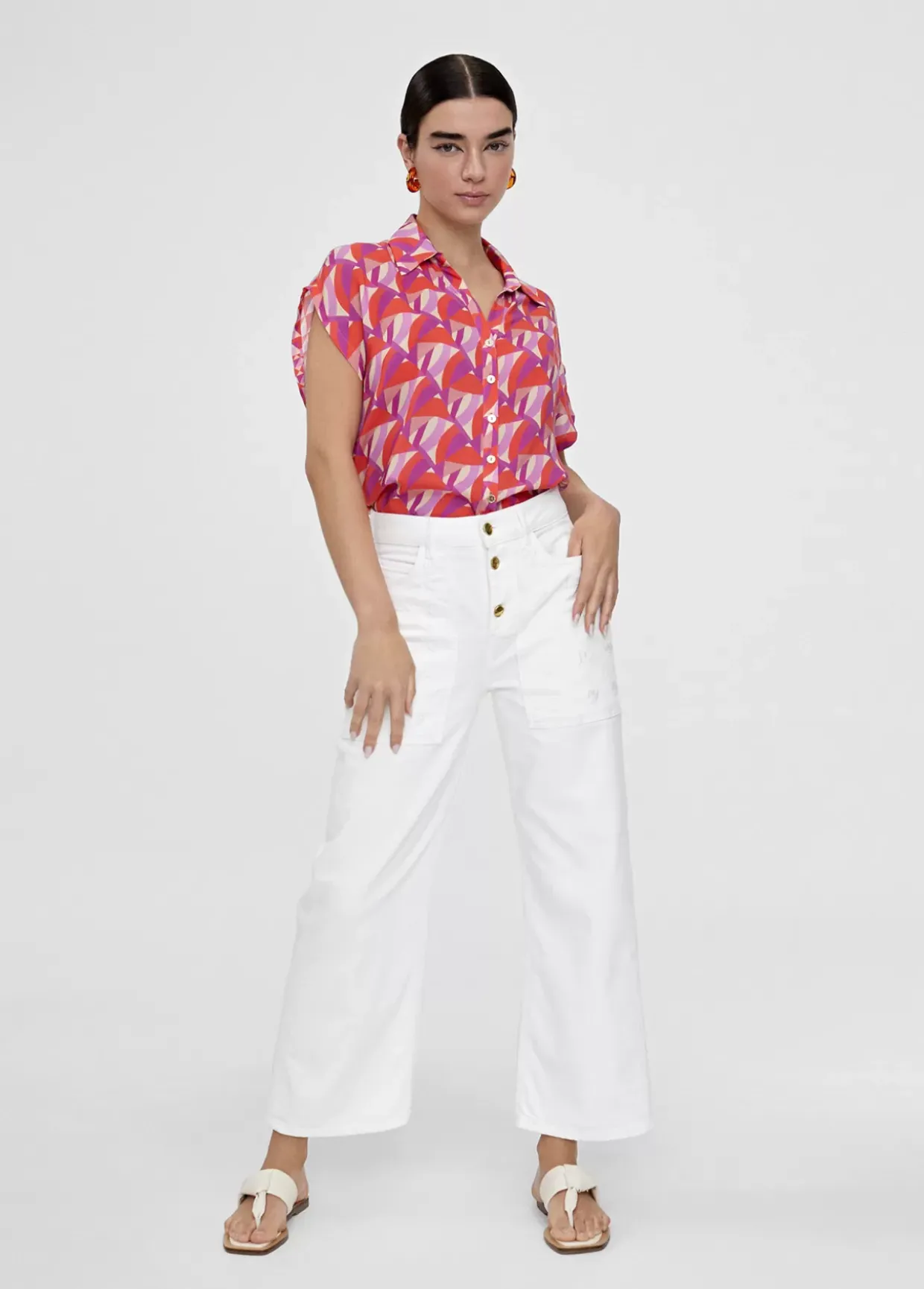 Blusa fluida estampada