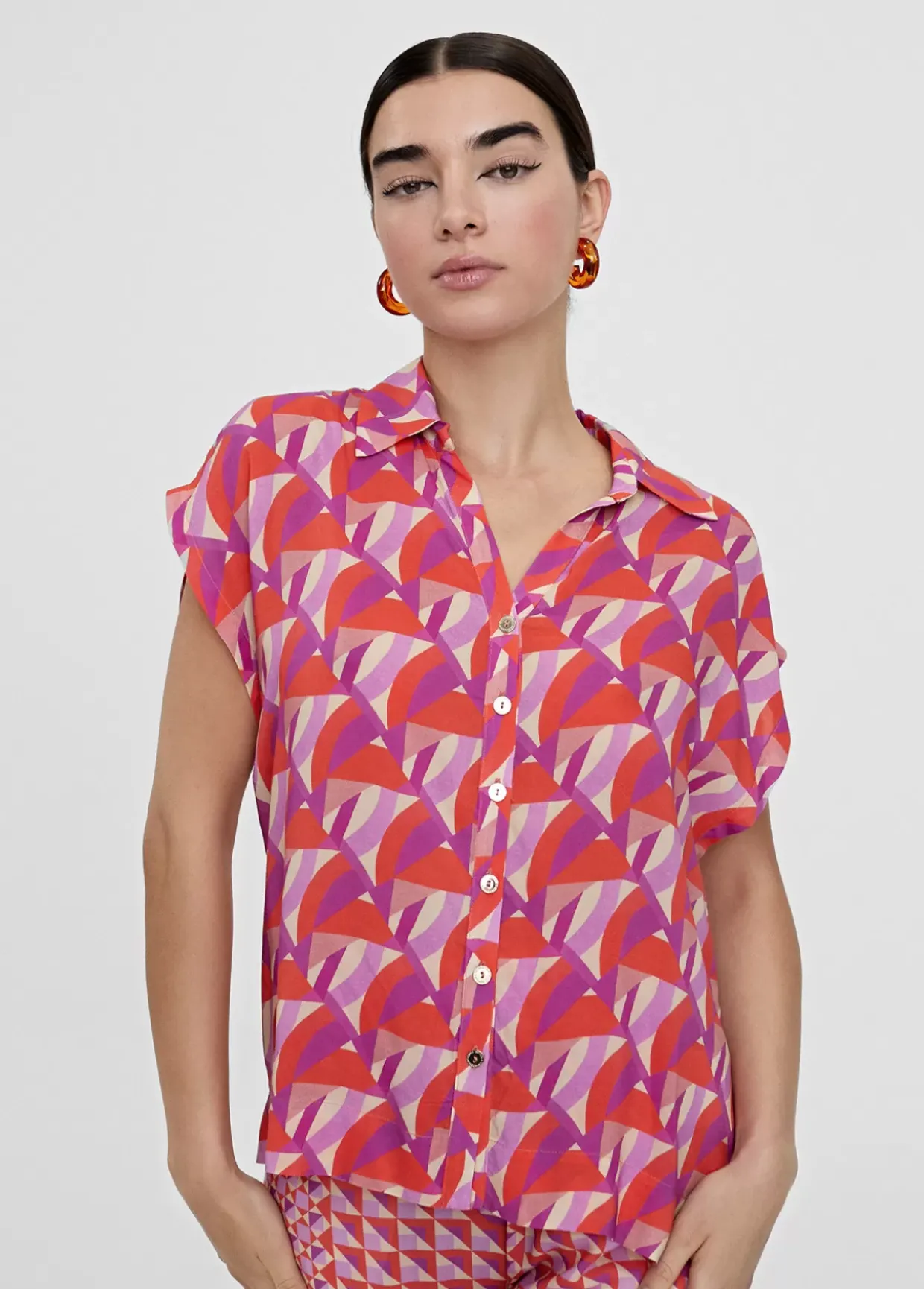 Blusa fluida estampada