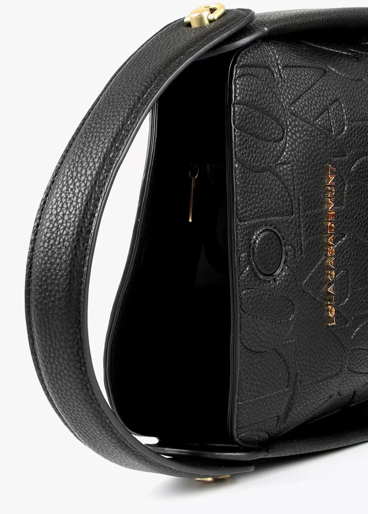 Bolso bandolera con logo grabado