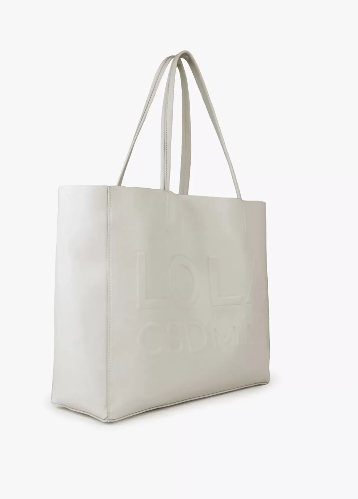 Bolso shopper con logo en relieve.