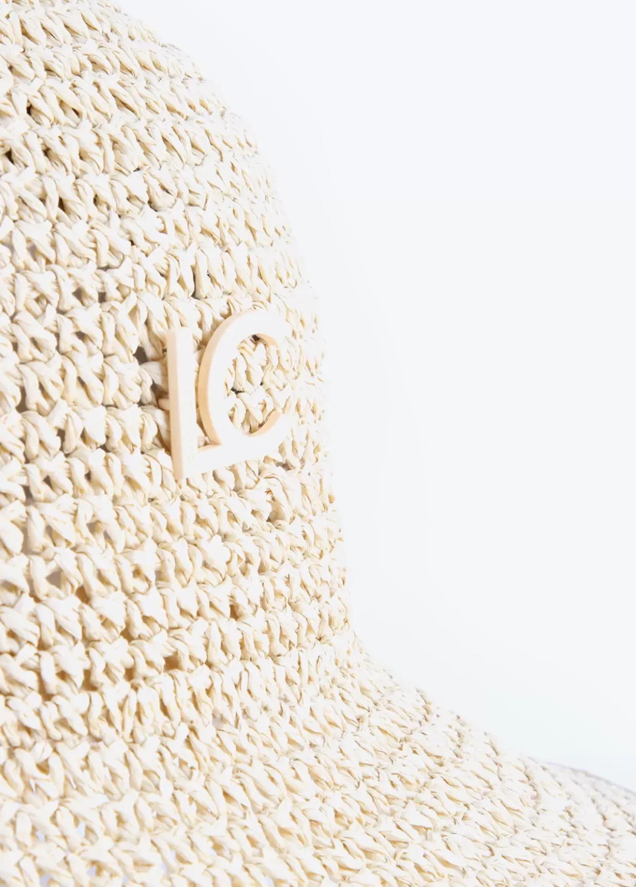 Bucket efecto ráfia y crochet