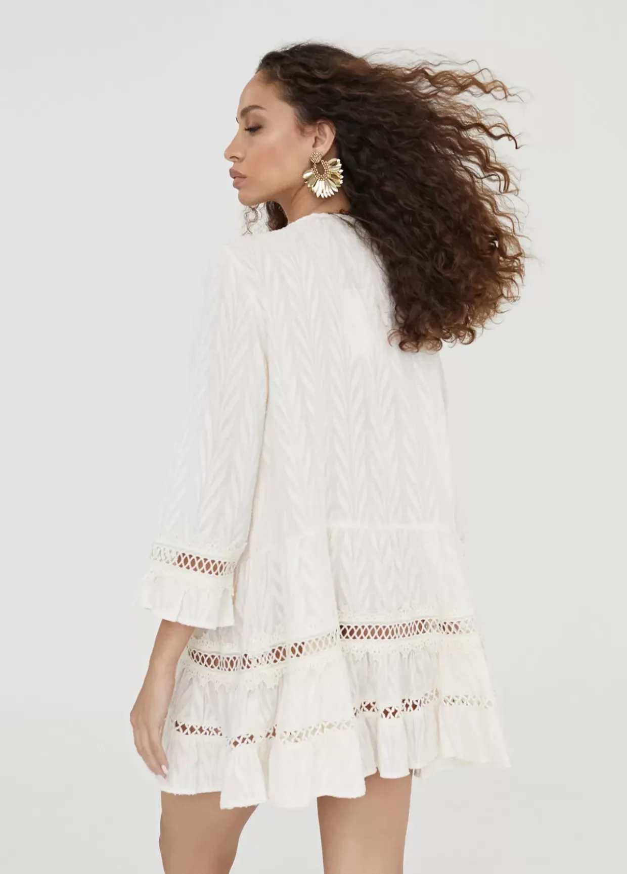 Caftan  corto de volantes