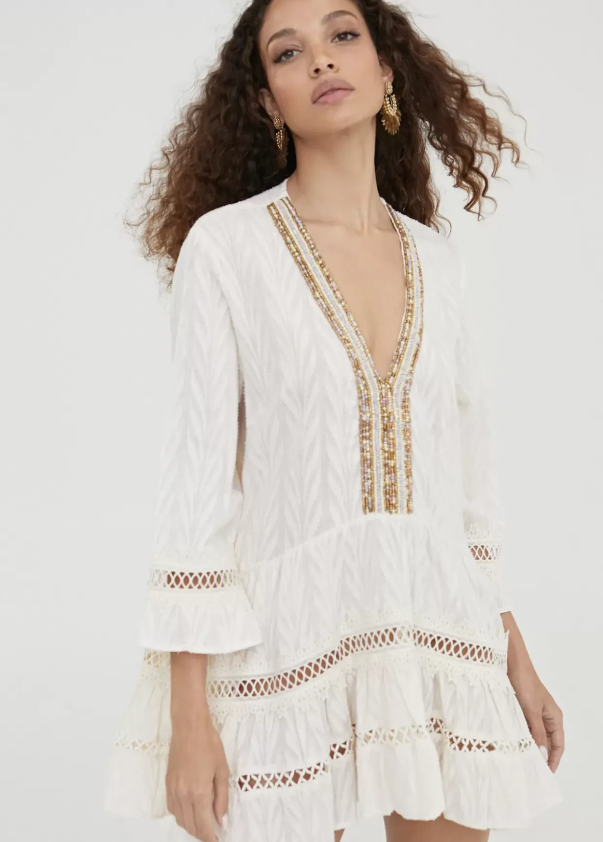 Caftan  corto de volantes
