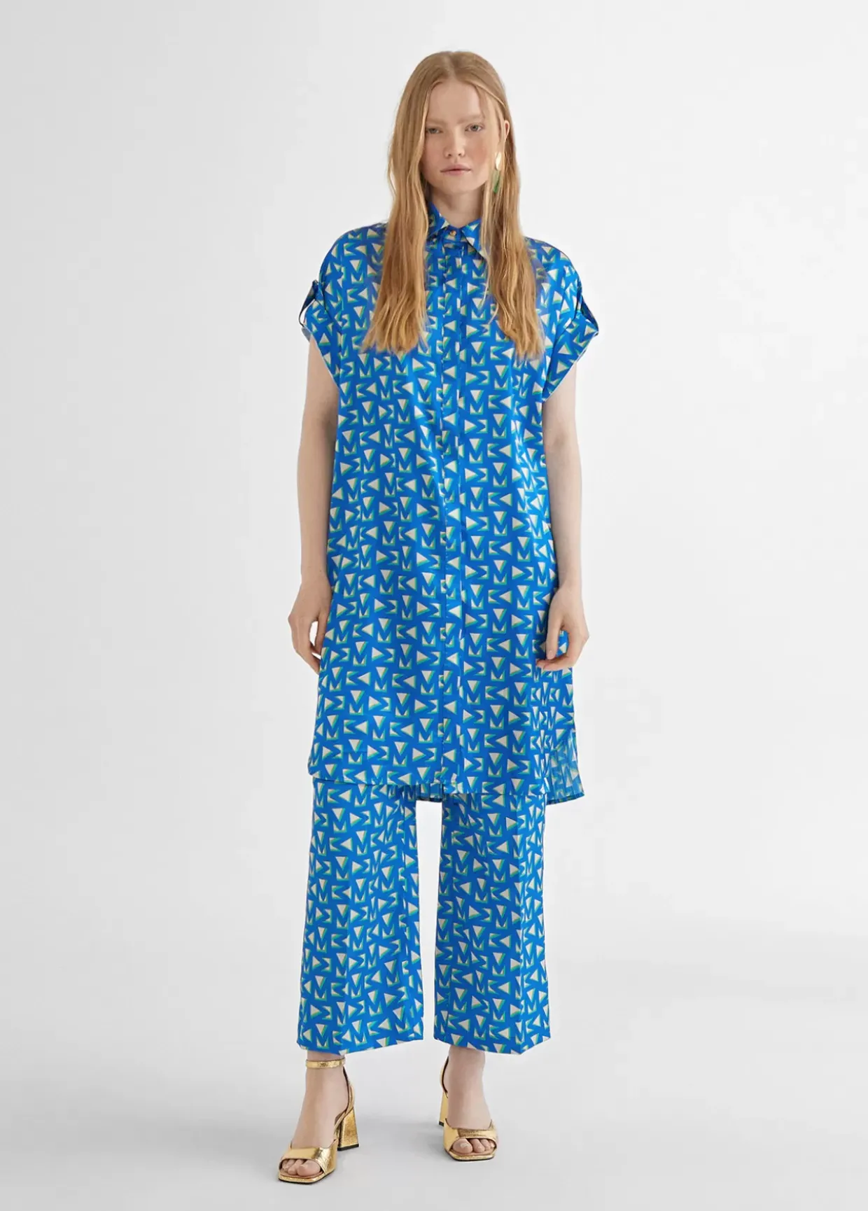 Camisa larga estampada
