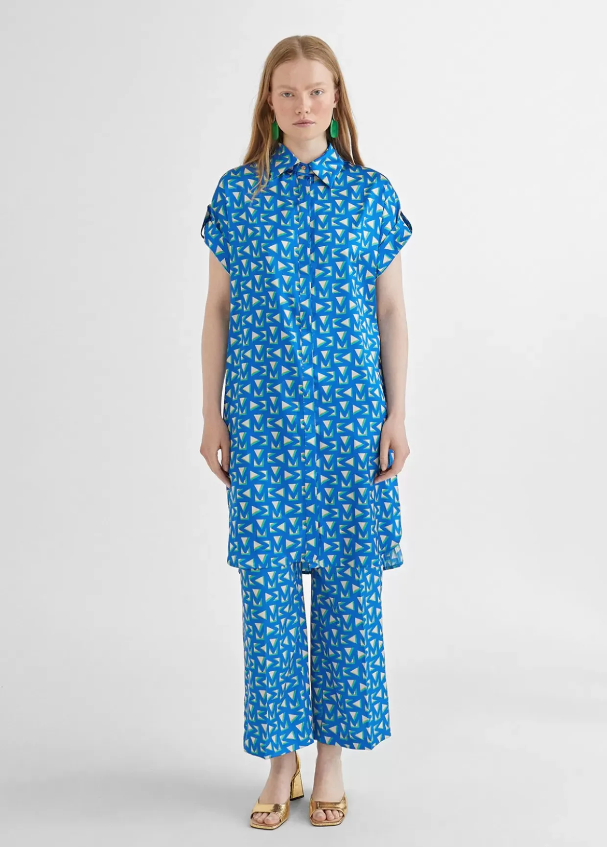 Camisa larga estampada