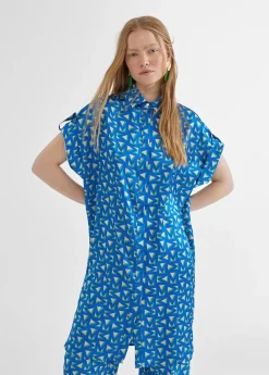 Camisa larga estampada