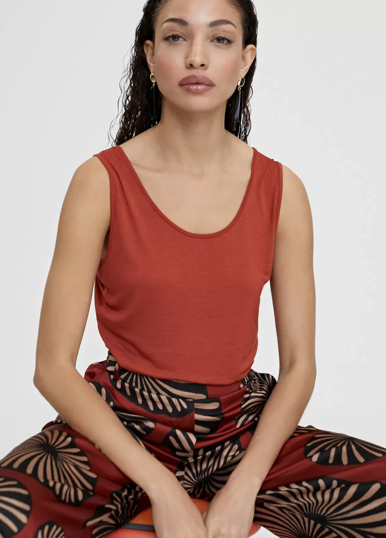 Camiseta lisa de tirantes