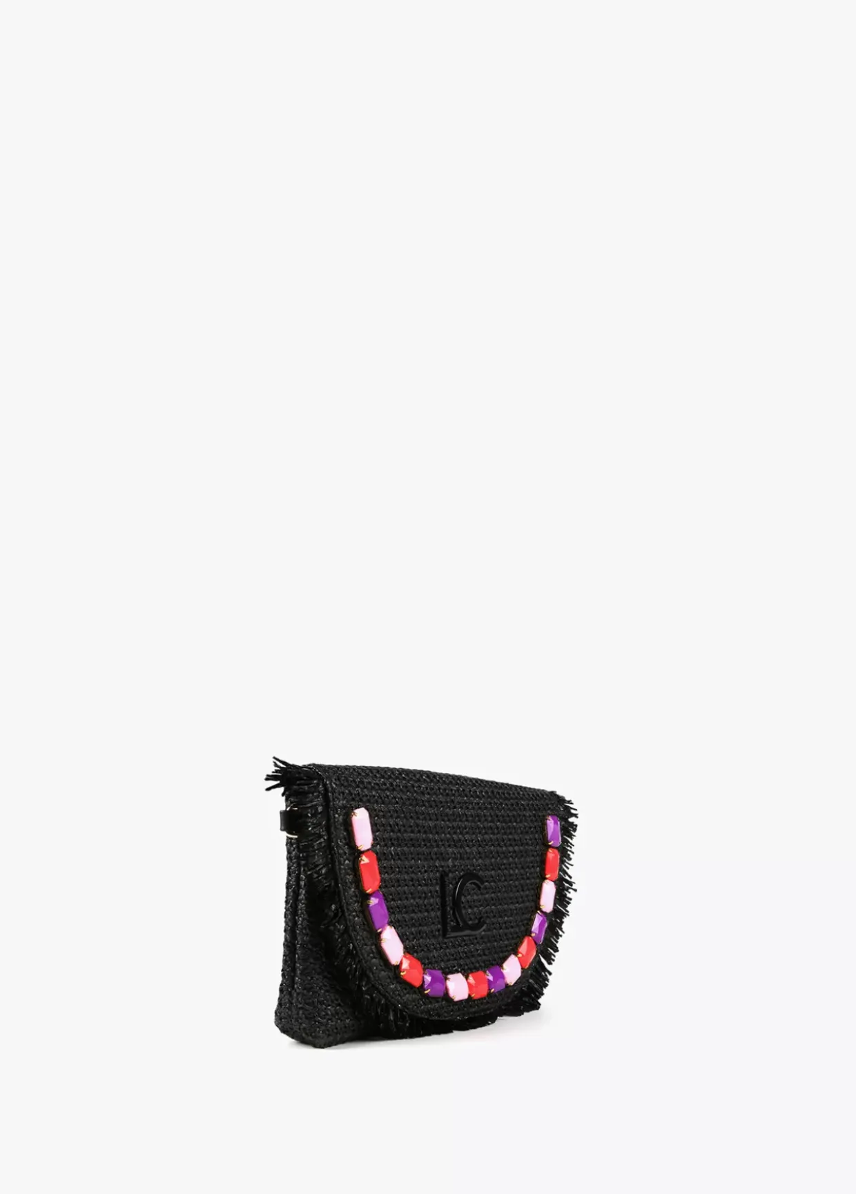 Cartera de mano con piedras de color