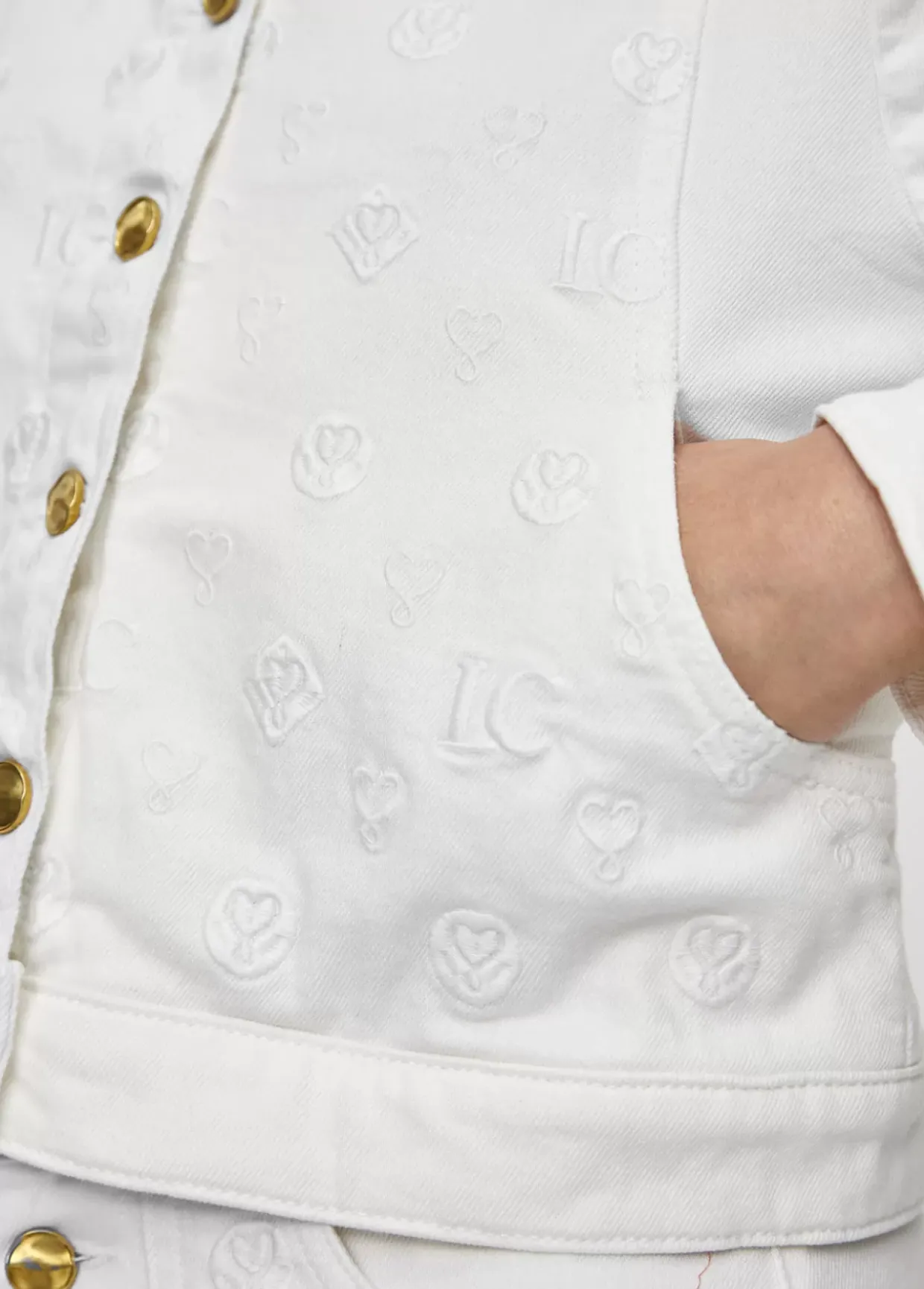 Chaqueta tejana blanca