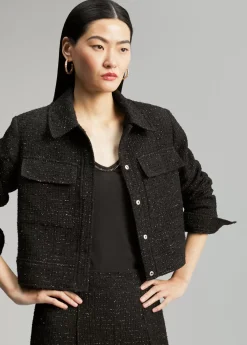 Chaqueta tweed cropped