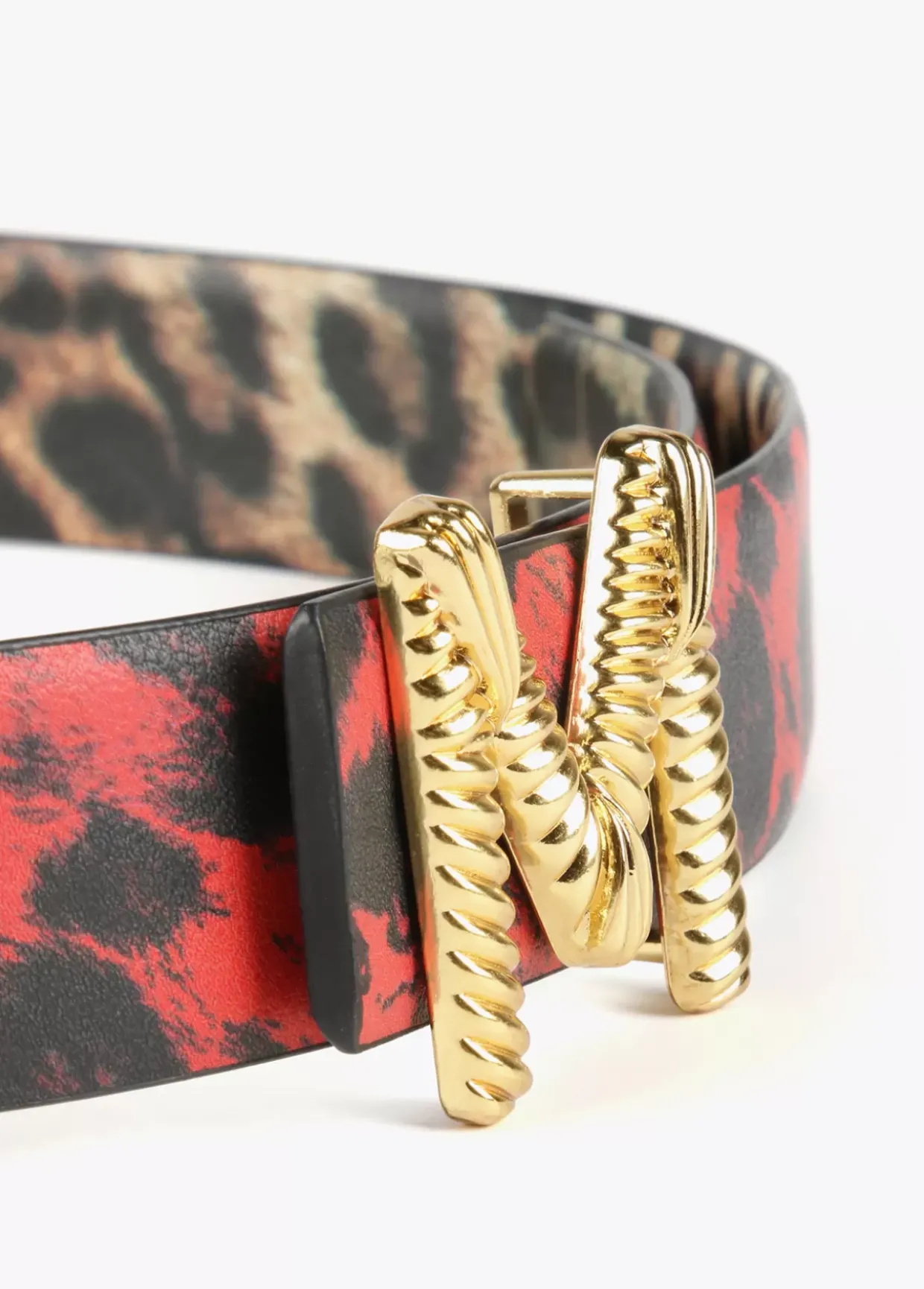 Cinturón reversible animal print