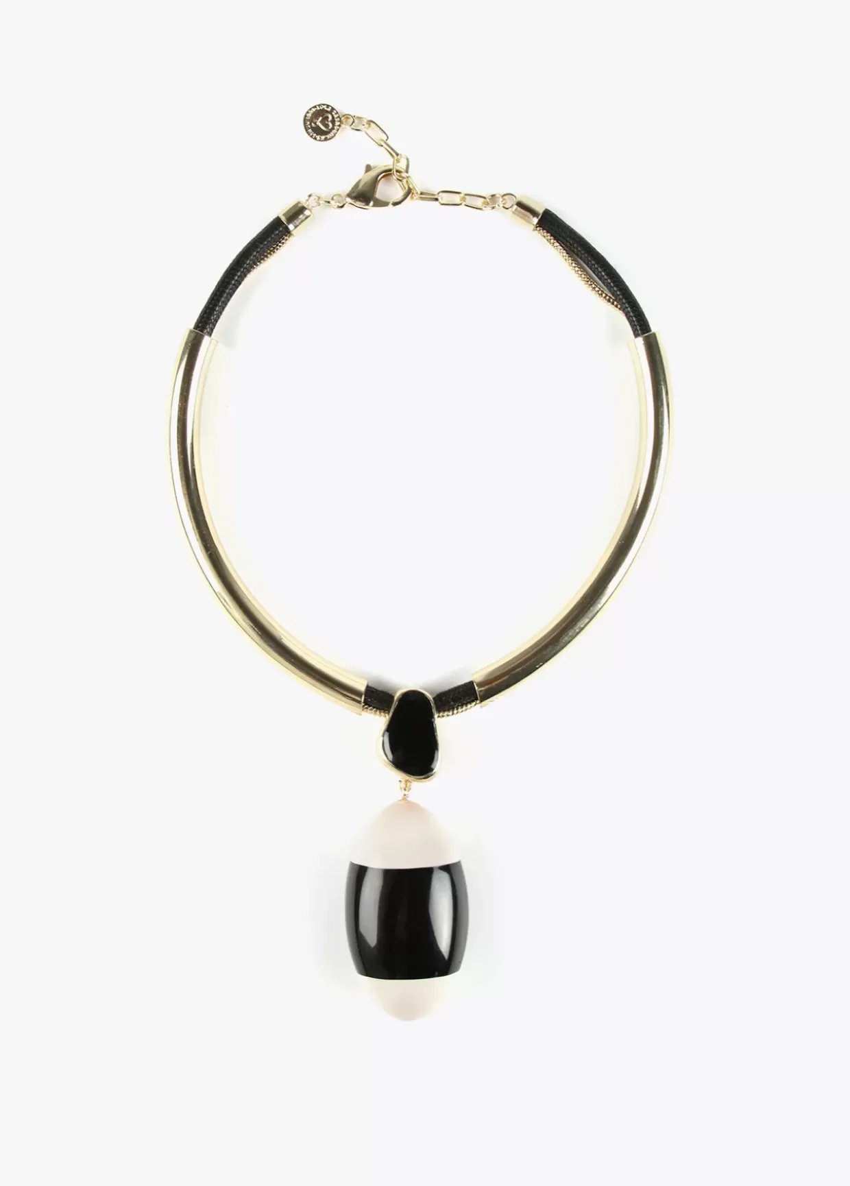 Collar gargantilla blanco y negro