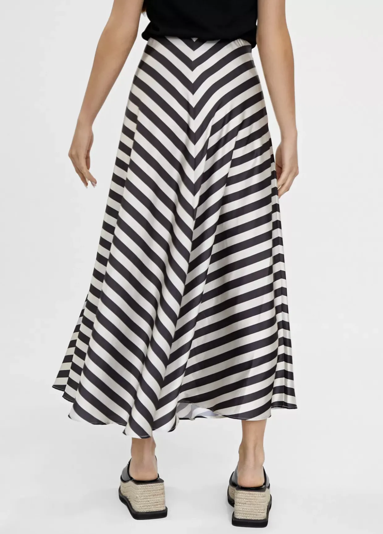 Falda midi de rayas