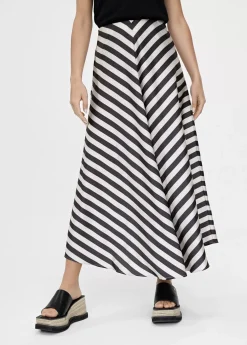 Falda midi de rayas