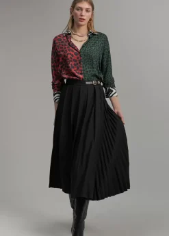 Falda midi plisada