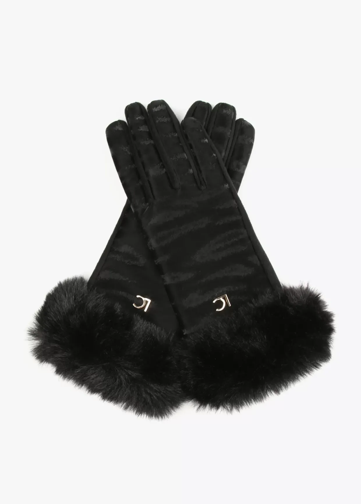 Guantes animal print negro