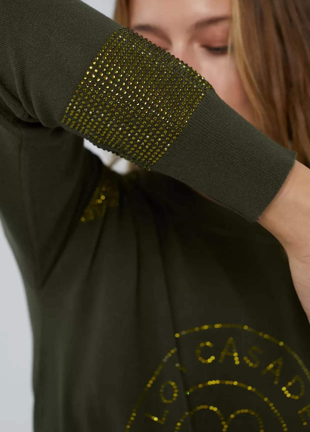 Jersey punto logo strass