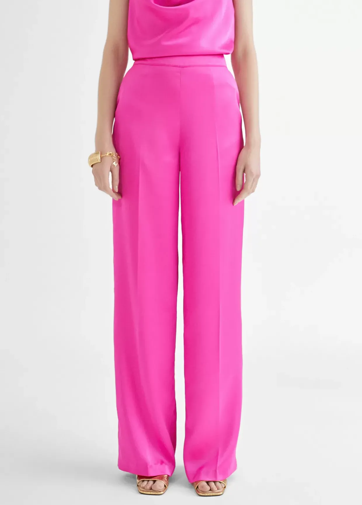 Pantalón recto satinado
