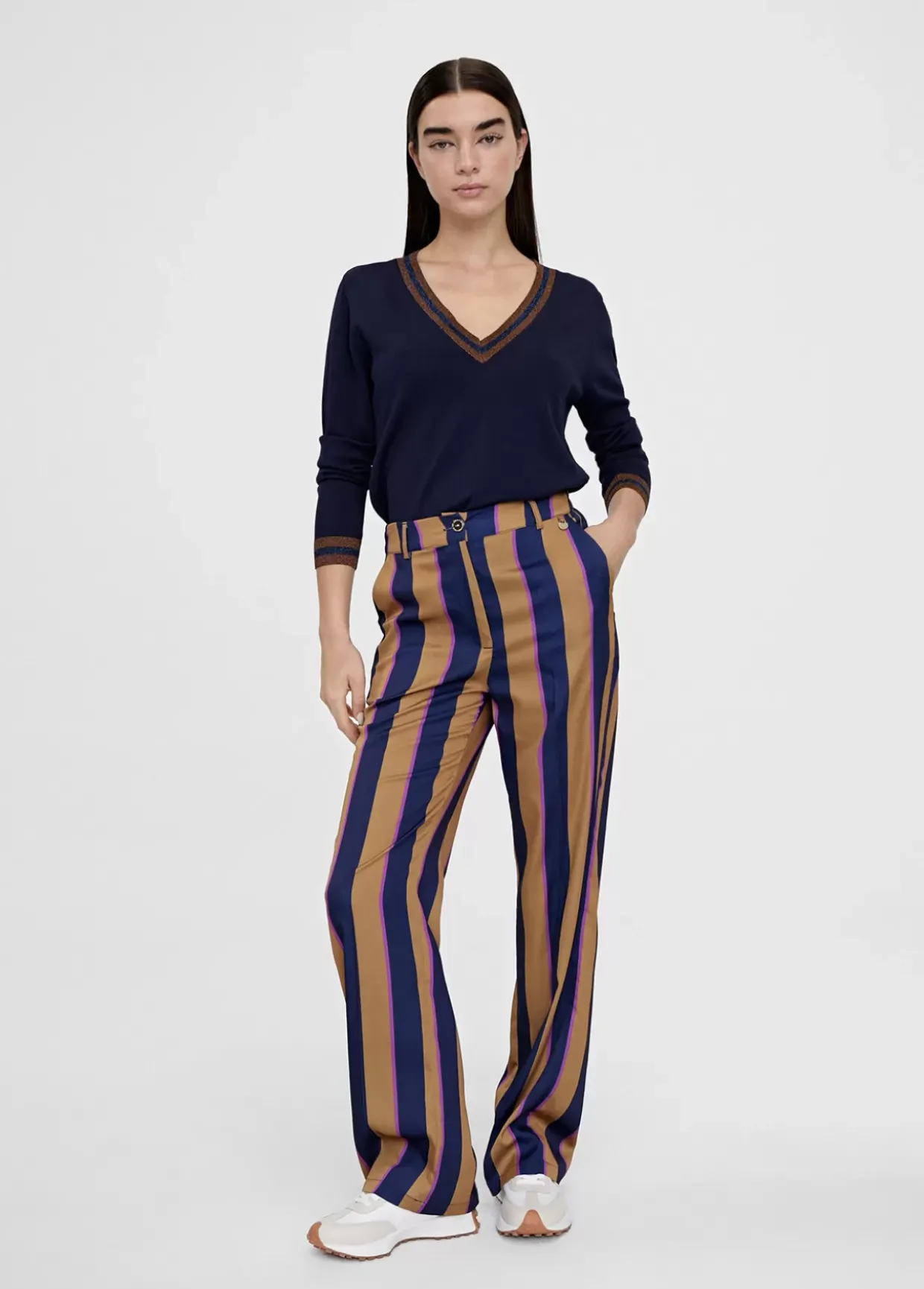 Pantalén satén rayas