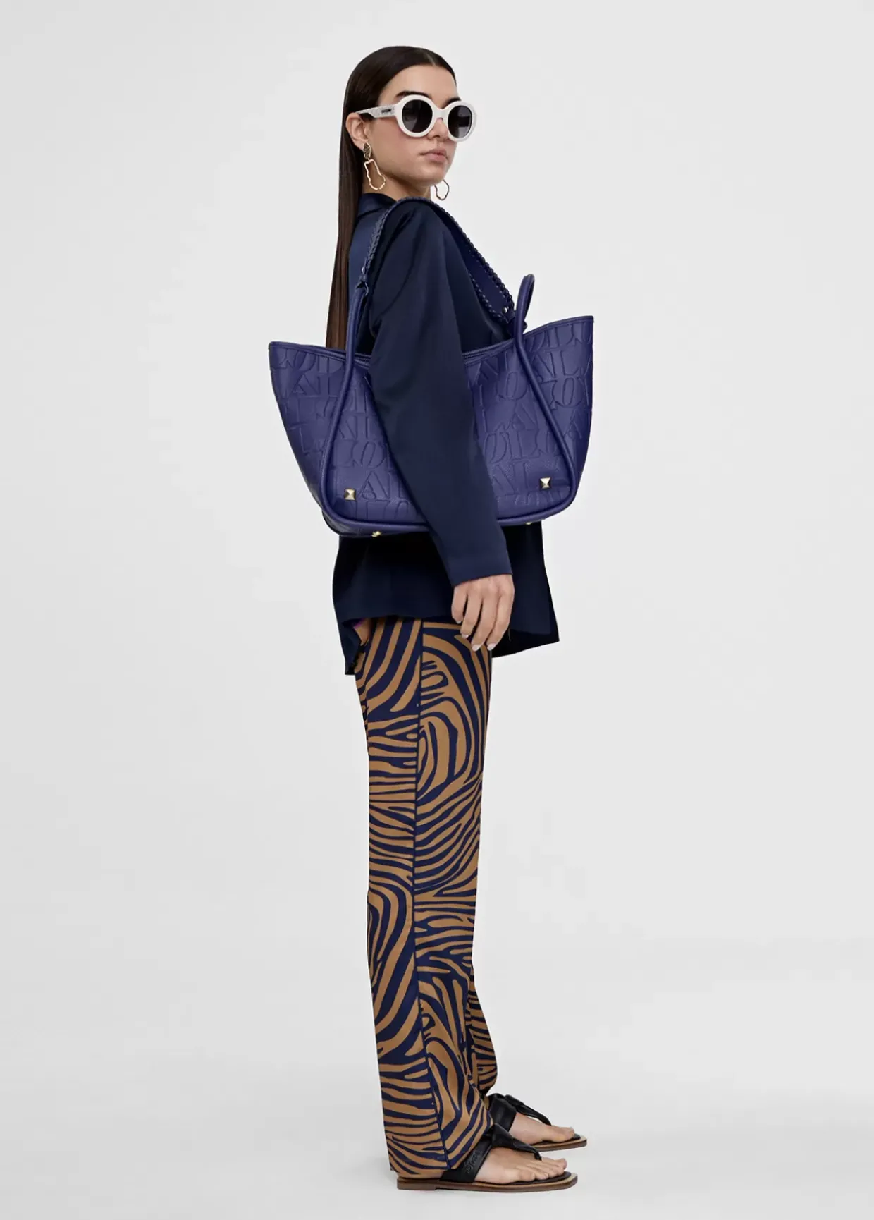 Pantalon recto estampado animal