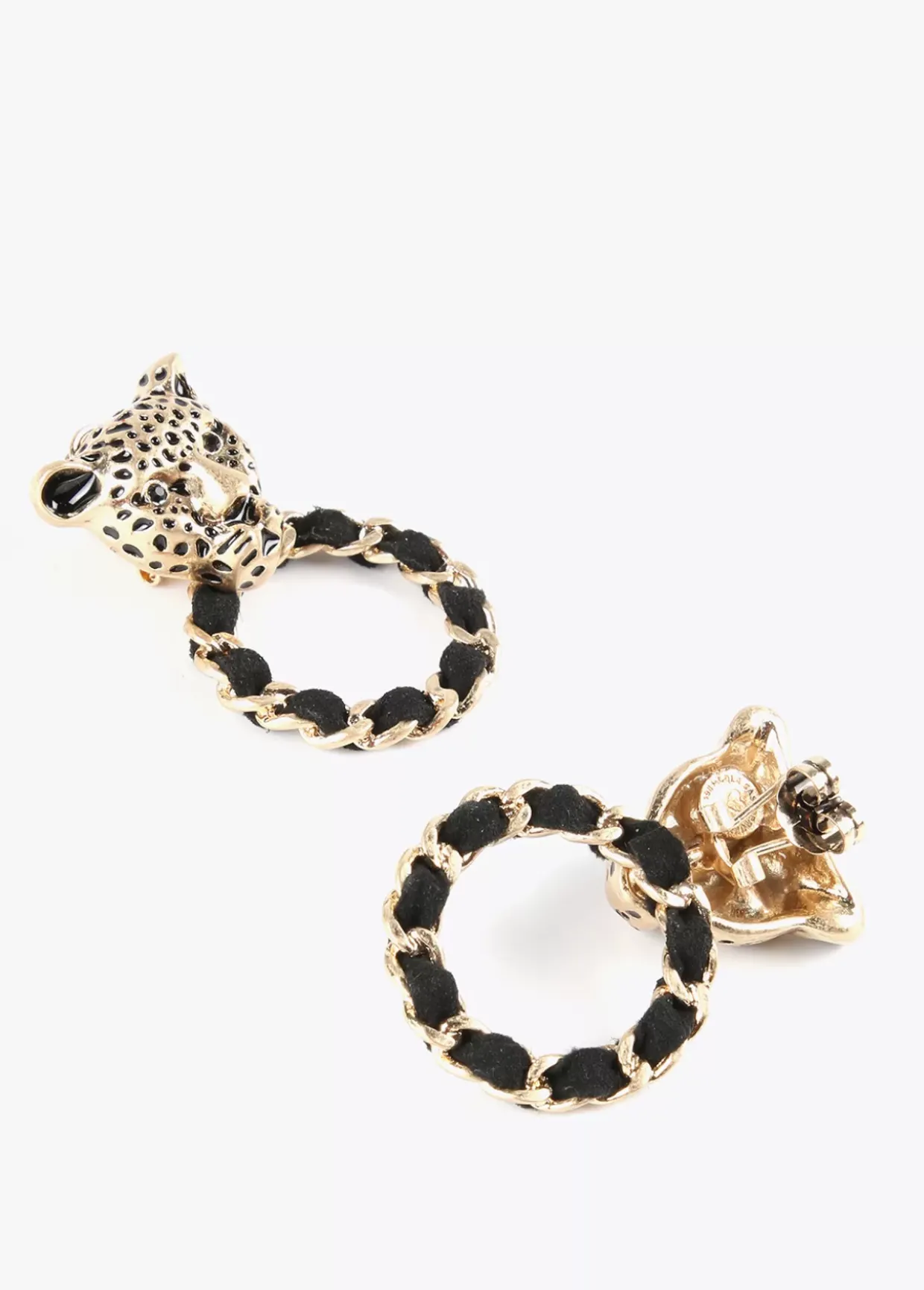 Pendientes cara leopardo y aro