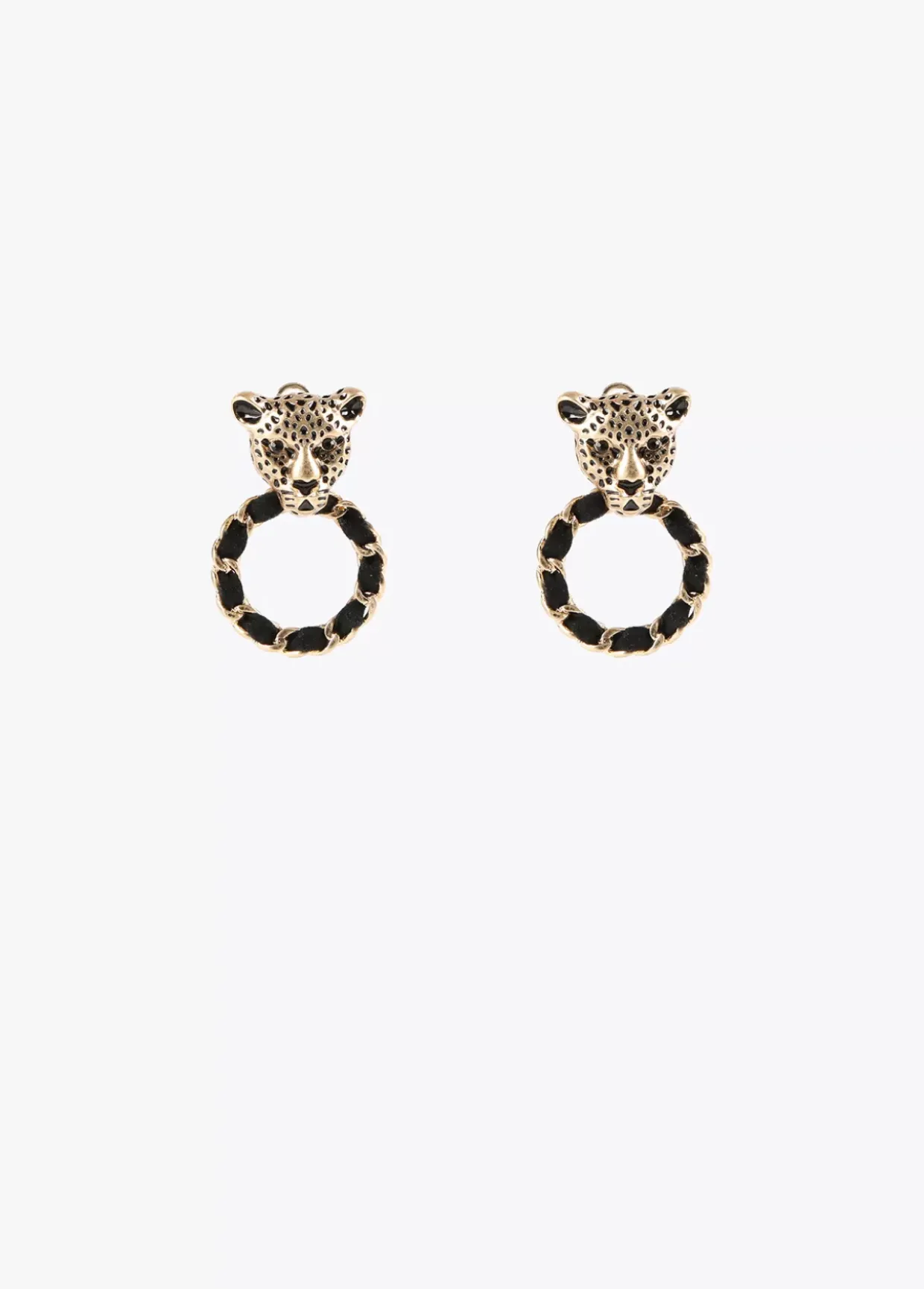 Pendientes cara leopardo y aro