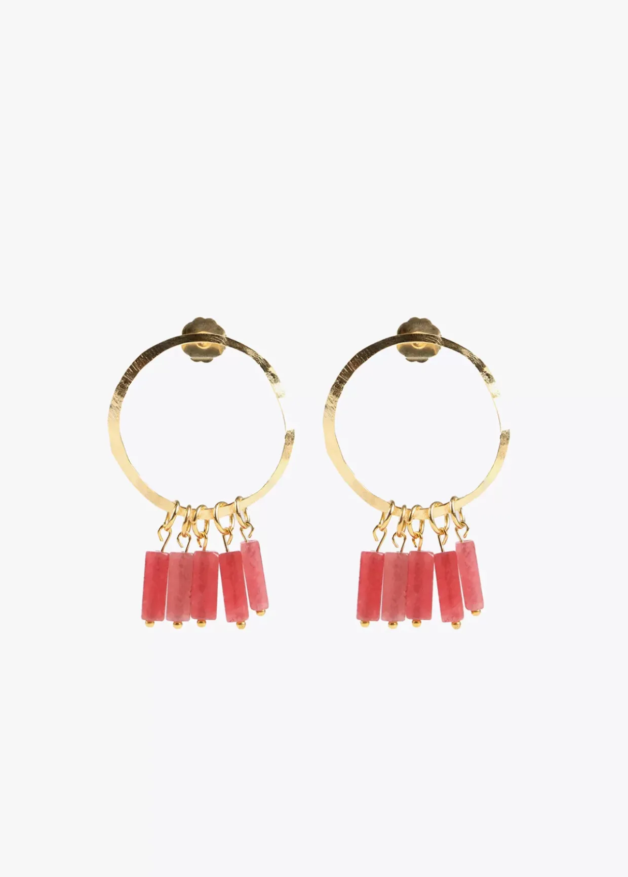 Pendientes de aro con piedras naturales