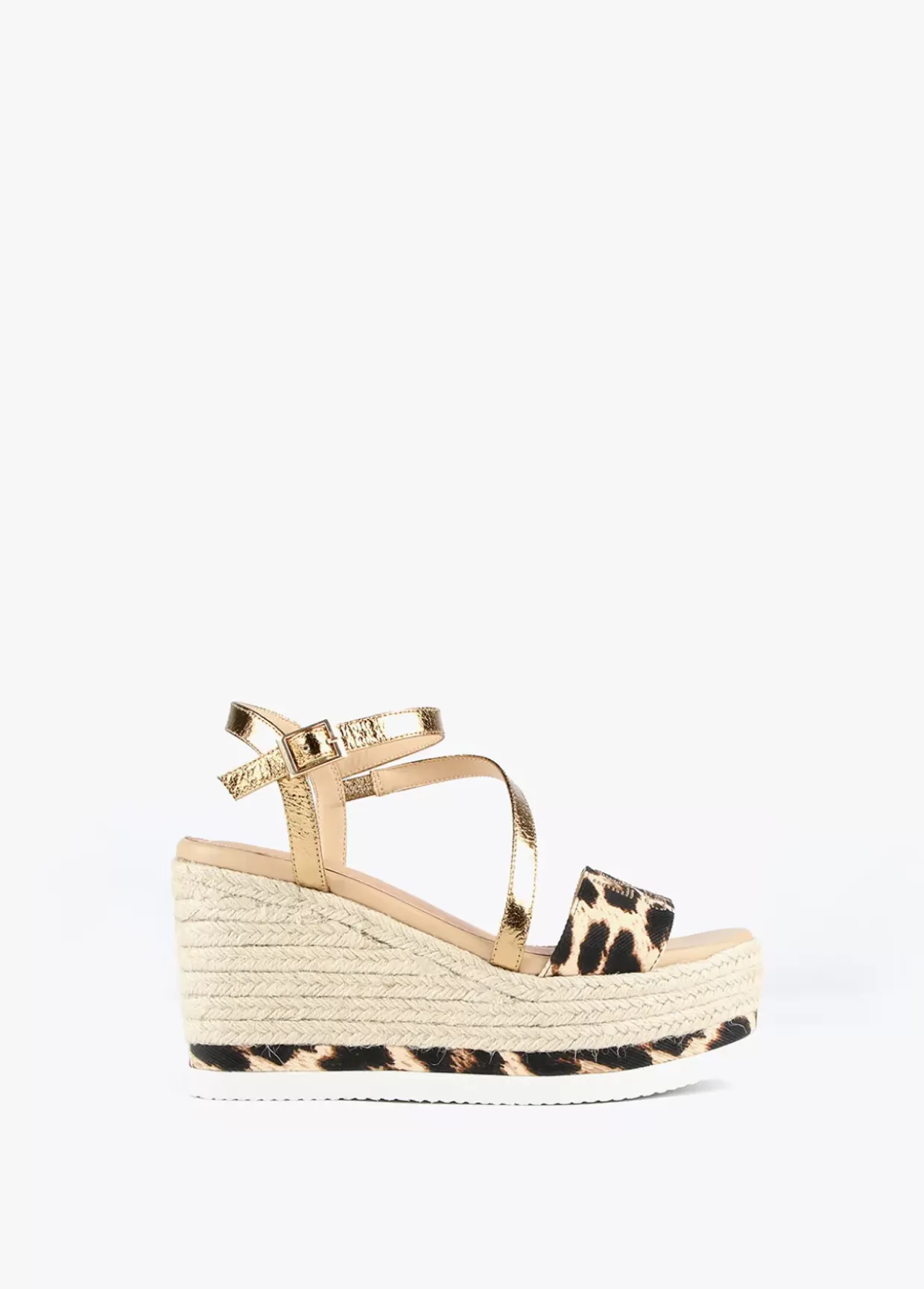 Sandalia cuña animal print
