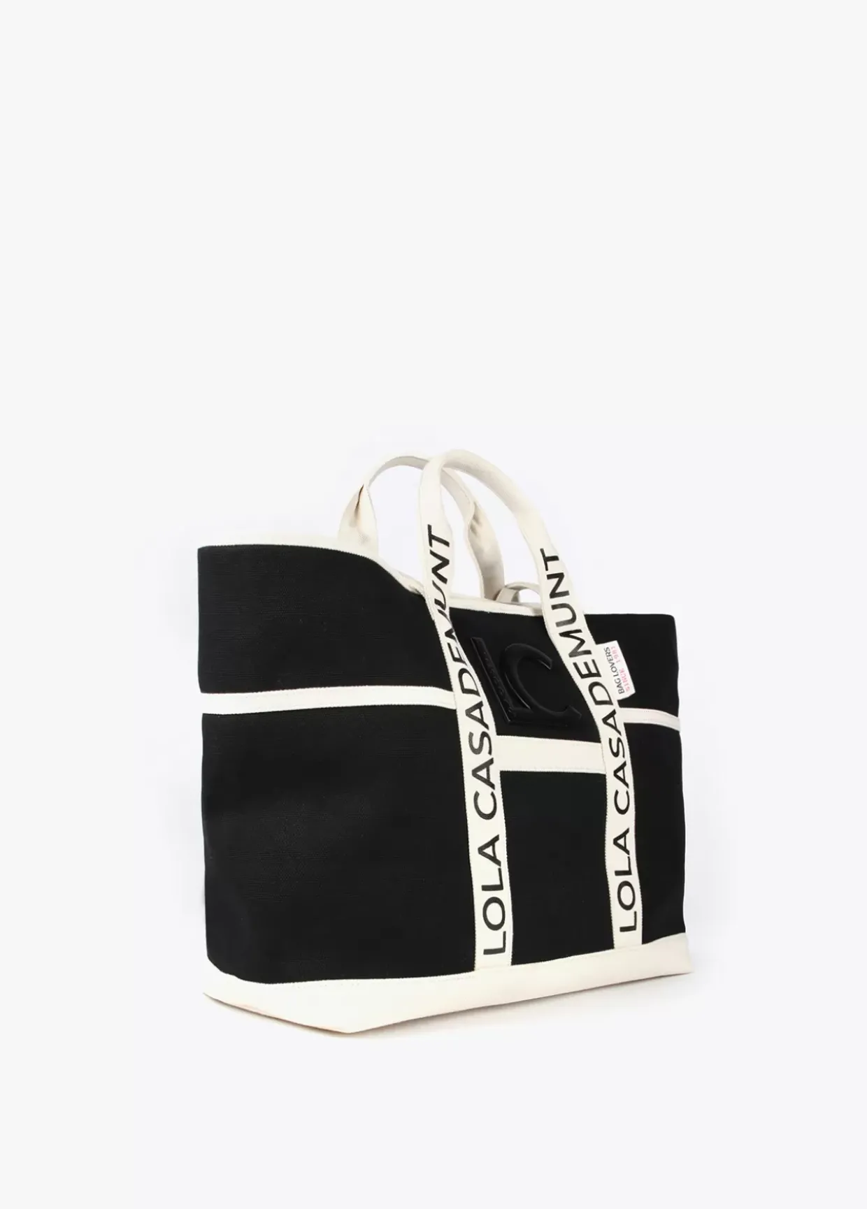 Shopper Canvas con asas logotipadas