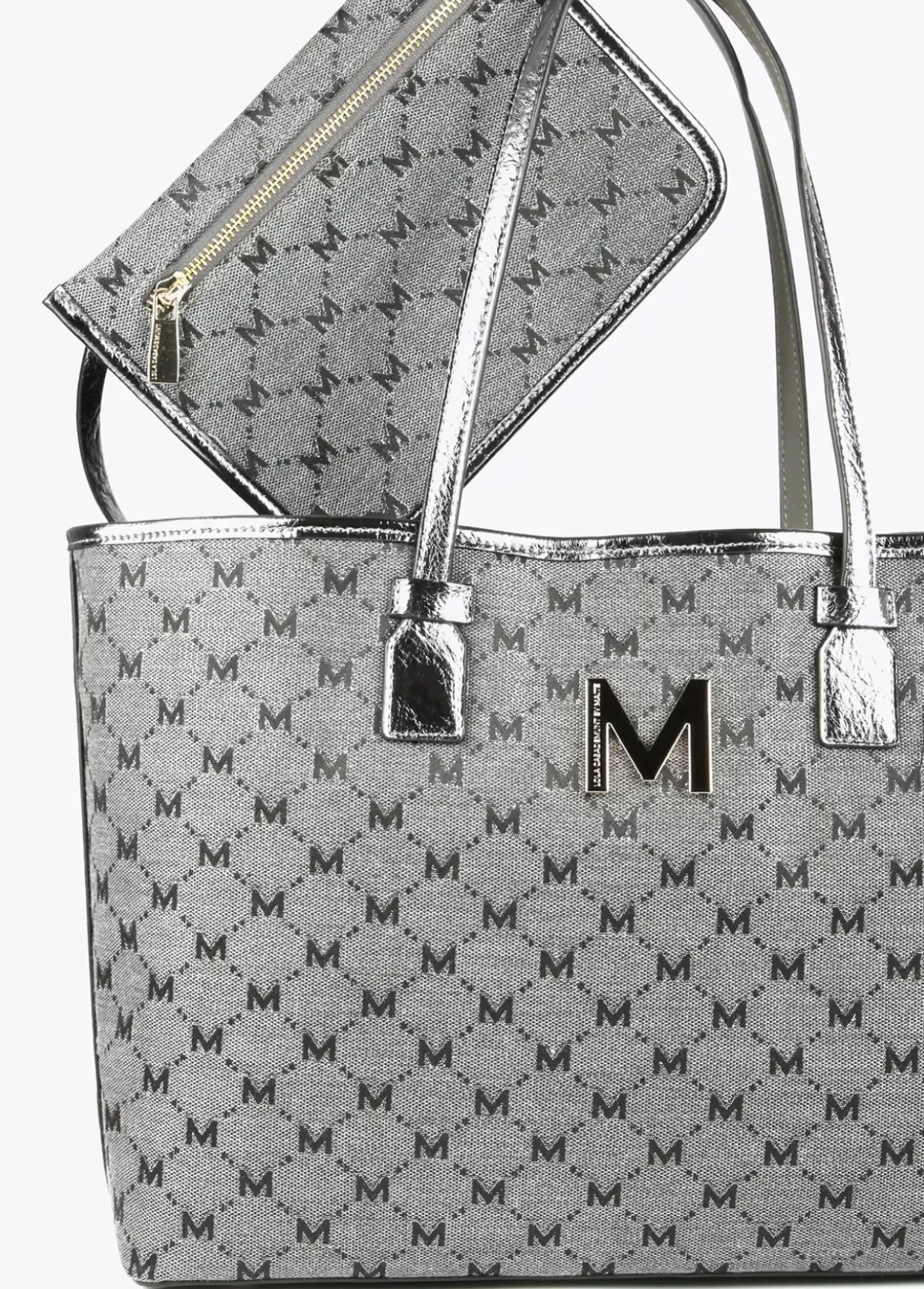 Shopper gris monograma
