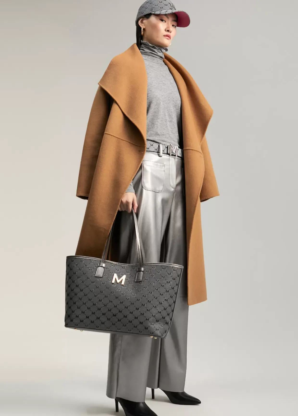 Shopper gris monograma
