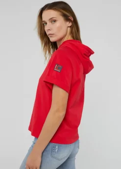 Sudadera manga corta roja de algodón 100% - Lola Casademunt