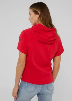 Sudadera manga corta roja de algodón 100% - Lola Casademunt