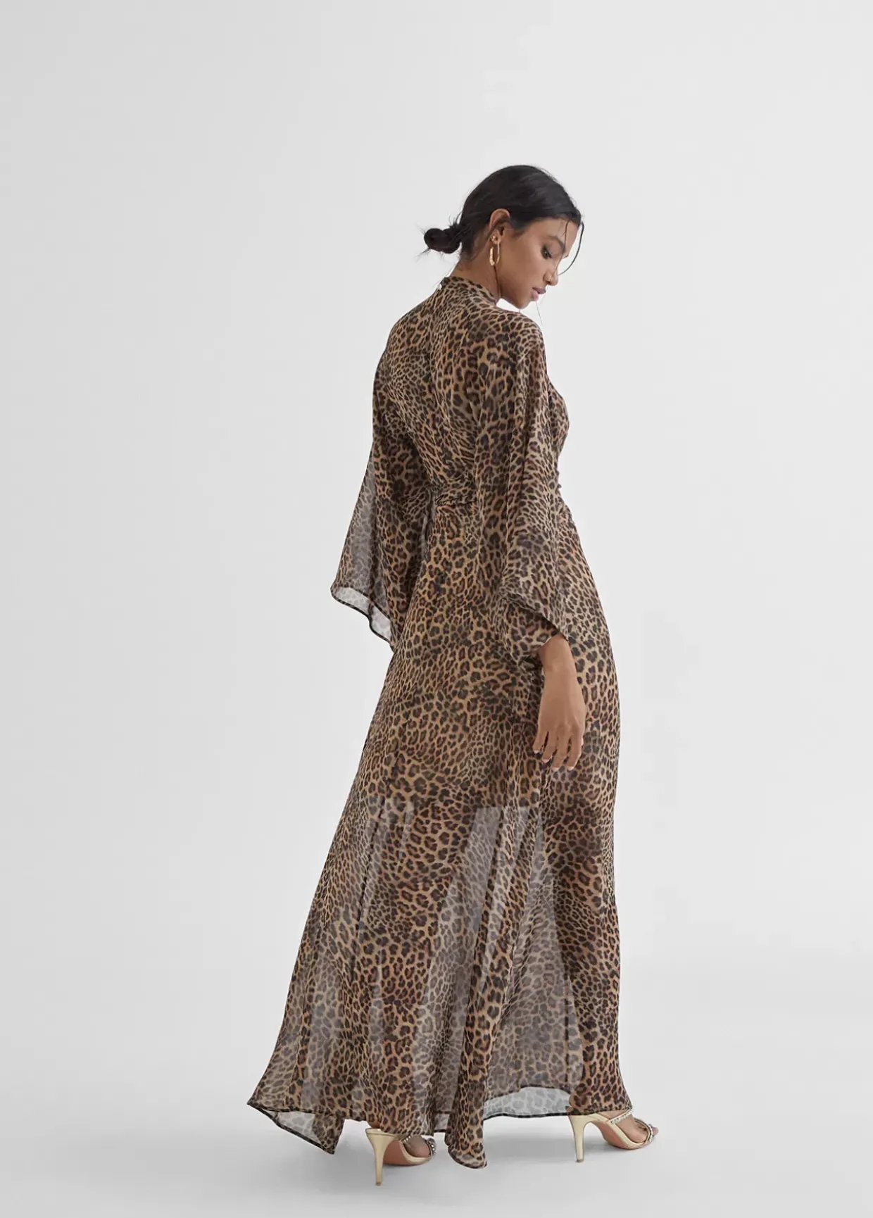 Vestido largo estampado leopardo