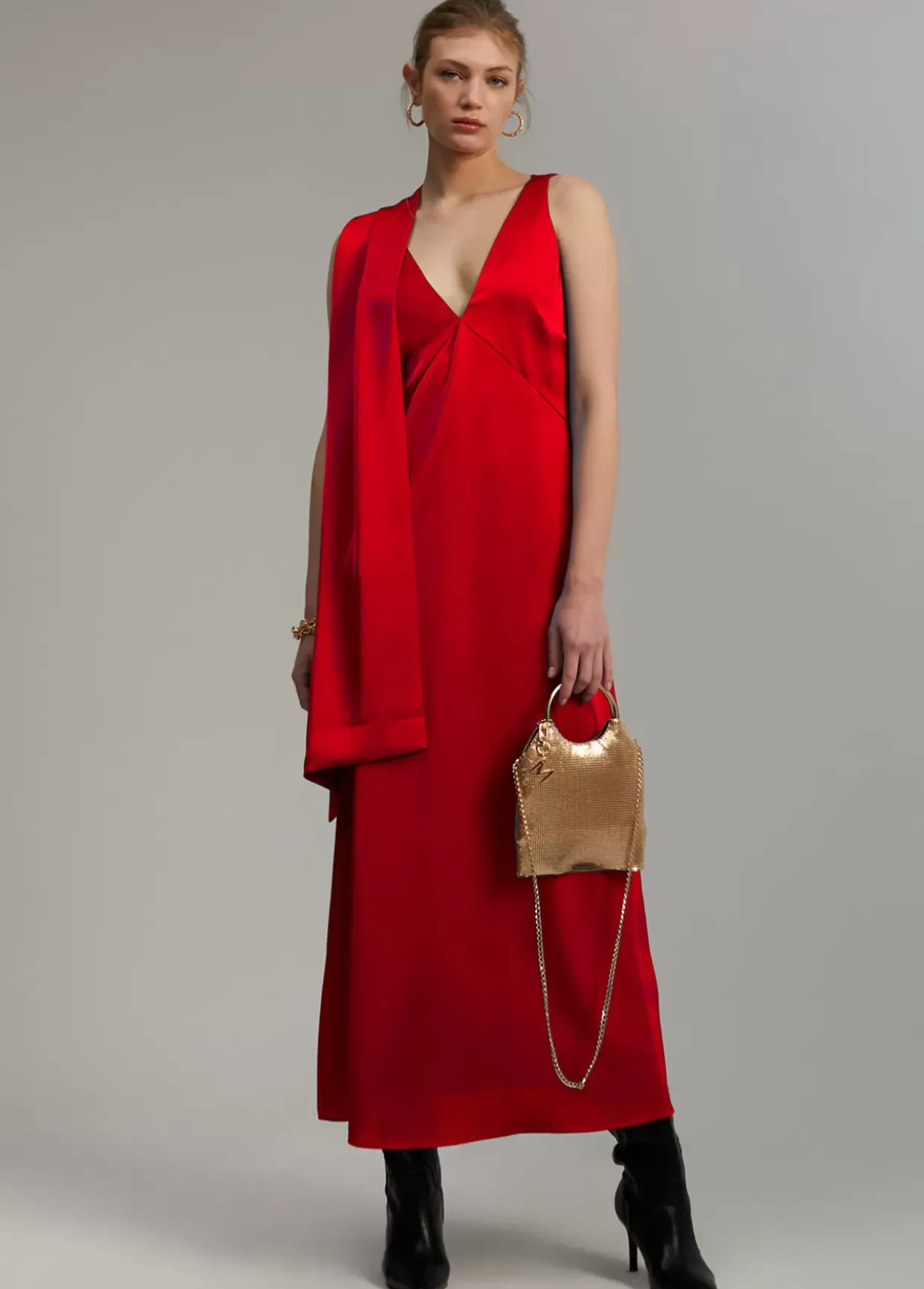 Vestido midi satén